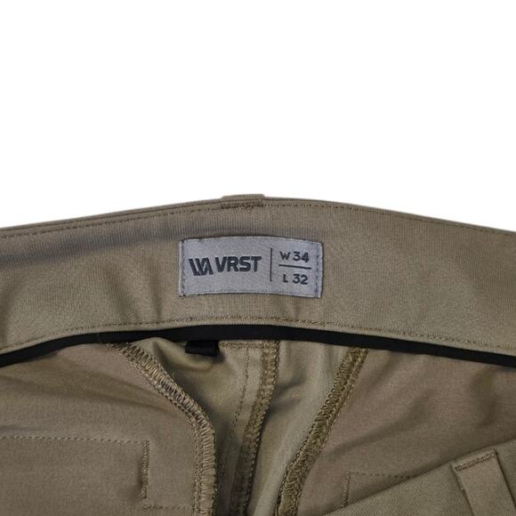 VRST Mens Pants 34x32 Olive Green Casual Golf Business Travel Chino Pockets‎ - Picture 9 of 9